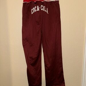 Coca Cola Sweatpants Unisex Medium Drawstring Pocket Graphic Red White EUC